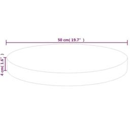 Berkfield Home Round Table Top √ò50x4 cm Untreated Solid Wood Oak in Light Tan - Size: 50x4 cm - thumbnail 4