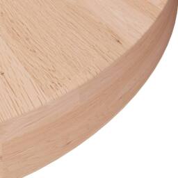 Berkfield Home Round Table Top √ò50x4 cm Untreated Solid Wood Oak in Light Tan - Size: 50x4 cm - thumbnail 1