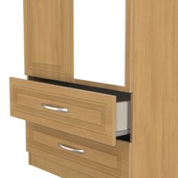 Ready Assembled 2 U Oxford 2 Door 2 Drawer Mirror Wardrobe (Ready Assembled) in Light Oak - thumbnail 5