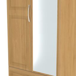Ready Assembled 2 U Oxford 2 Door 2 Drawer Mirror Wardrobe (Ready Assembled) in Light Oak - thumbnail 3