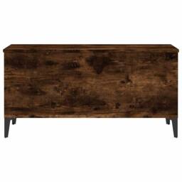 Berkfield Home Coffee Table Smoked Oak 90x44.5x45 cm Engineered Wood in Brown - thumbnail 7
