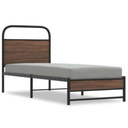 Berkfield Home Elegant Bed Frame without Mattress 75x190 cm Brown Oak Engineered Wood - thumbnail 3