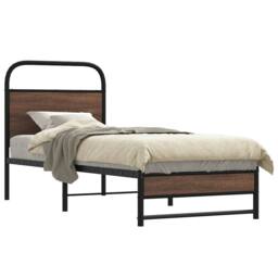 Berkfield Home Elegant Bed Frame without Mattress 75x190 cm Brown Oak Engineered Wood - thumbnail 2