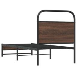 Berkfield Home Elegant Bed Frame without Mattress 75x190 cm Brown Oak Engineered Wood - thumbnail 7