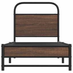 Berkfield Home Elegant Bed Frame without Mattress 75x190 cm Brown Oak Engineered Wood - thumbnail 5