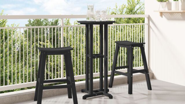Berkfield Home Bar Table Black 55x55x107 cm HDPE - Size: 55 x 55 x 107 cm - image 1
