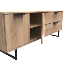 Ready Assembled 2 U Fuji 2 Drawer 2 Door Wide Sideboard (Ready Assembled) in Light Oak - thumbnail 6