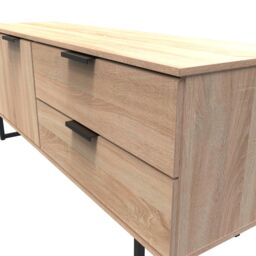 Ready Assembled 2 U Fuji 2 Drawer 2 Door Wide Sideboard (Ready Assembled) in Light Oak - thumbnail 4