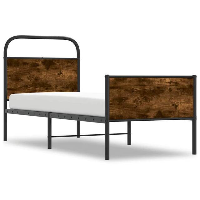 Berkfield Home Elegant Bed Frame without Mattress 75x190 cm Sonoma Oak Engineere in Brown - image 1