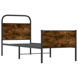 Berkfield Home Elegant Bed Frame without Mattress 75x190 cm Sonoma Oak Engineere in Brown - thumbnail 4