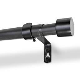 Harbour Housewares Extendable Metal Curtain Pole Kit - 77 to 150cm in Black