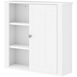 STILVORA Bathroom Wall Cabinet with Shelves & Cupboard in White - thumbnail 5