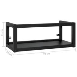 Berkfield Home Durable Wall-mounted Bathroom Washbasin Frame Black 79x38x31 cm Iron - Size: 79 x 38 x 31 cm - thumbnail 7