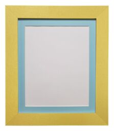 Frames & Mirrors 4U Metro Gold Frame with Blue Mount for Image Size A2