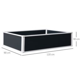 OUTSUNNY Garden Raised Bed Planter Grow Containers Flower Vegetable Pot for Outdoor in Grey - thumbnail 3