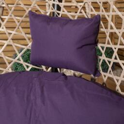 Samuel Alexander Cool Grey Hanging Rattan Egg Chair with Steel Frame &Waterproof Cover in Purple - thumbnail 7