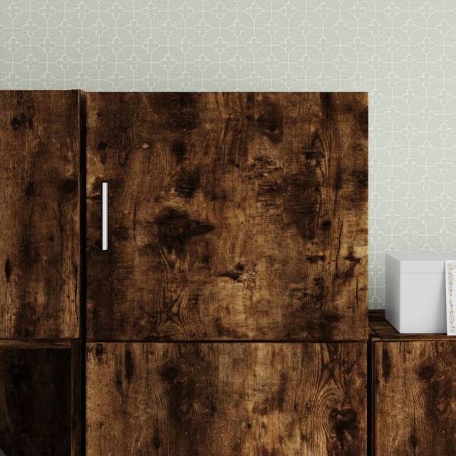 Berkfield Home Wall Cabinet Smoked Oak 45x42.5x40 cm Engineered Wood in Brown - image 1