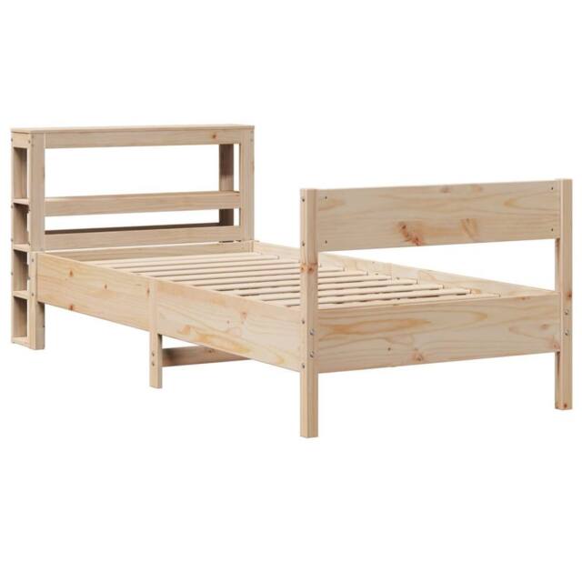 Berkfield Home Decorative Bed Frame without Mattress 75x190 cm Small Single Soli in Light Tan - image 1