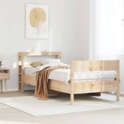 Berkfield Home Decorative Bed Frame without Mattress 75x190 cm Small Single Soli in Light Tan - thumbnail 2