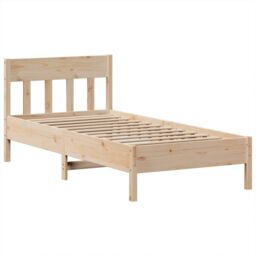 Berkfield Home Bed Frame without Mattress 75x190 cm Small Single Solid Wood Pine in Brown - thumbnail 5