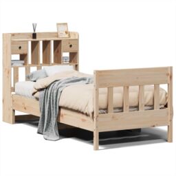 Berkfield Home Bed Frame without Mattress 75x190 cm Small Single Solid Wood Pine in Brown - thumbnail 2