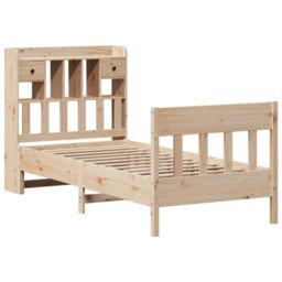 Berkfield Home Bed Frame without Mattress 75x190 cm Small Single Solid Wood Pine in Brown - thumbnail 3
