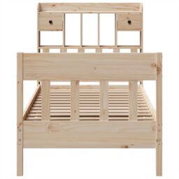 Berkfield Home Bed Frame without Mattress 75x190 cm Small Single Solid Wood Pine in Brown - thumbnail 4