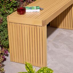 Rowlinsons 1.2m Kyoto Contemporary Bench - Timber - L40 x W120 x H50 cm in Brown - thumbnail 5