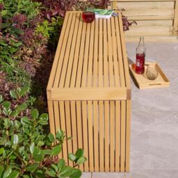 Rowlinsons 1.2m Kyoto Contemporary Bench - Timber - L40 x W120 x H50 cm in Brown - thumbnail 4