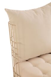 Orsina Luxurious Gold Finish Chair With Cushion, Fabric Upholstered Arm Chair For Bedroom, Stylish Armchair in Rose Gold - thumbnail 5