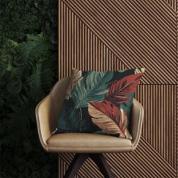 Warren Reed - Designer Autumn Colour Leaves Outdoor Cushion in Green - Size: 45 cm x 45 cm - thumbnail 2
