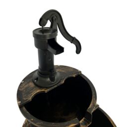 Oypla 2 Tier Cascading Barrel Garden Water Fountain in Bronze - thumbnail 4