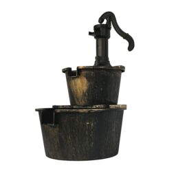 Oypla 2 Tier Cascading Barrel Garden Water Fountain in Bronze - thumbnail 2
