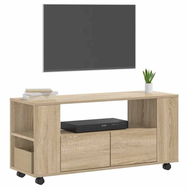 Berkfield Home TV Cabinet Sonoma Oak 102x34.5x43 cm Engineered Wood in Light Brown - image 1