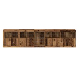 Berkfield Home Sideboard with LED Lights Old Wood 283x37x67 cm Engineered Wood in Brown - Size: 283 x 37 x 67 cm - thumbnail 5