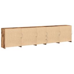 Berkfield Home Sideboard with LED Lights Old Wood 283x37x67 cm Engineered Wood in Brown - Size: 283 x 37 x 67 cm - thumbnail 8