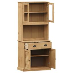 Berkfield Home Highboard VIGO 78x40x175 cm Solid Wood Pine in Brown - Size: 78 x 40 x 175 cm - thumbnail 4