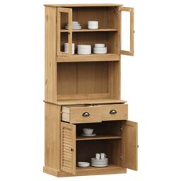 Berkfield Home Highboard VIGO 78x40x175 cm Solid Wood Pine in Brown - Size: 78 x 40 x 175 cm - thumbnail 3