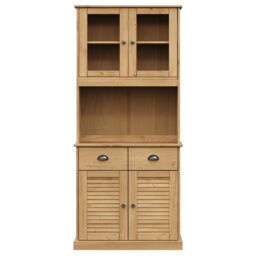 Berkfield Home Highboard VIGO 78x40x175 cm Solid Wood Pine in Brown - Size: 78 x 40 x 175 cm - thumbnail 5