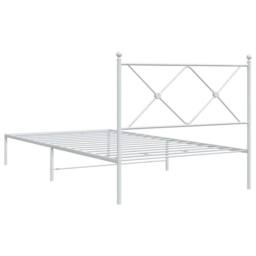 Berkfield Home Metal Bed Frame without Mattress with Headboard White 100x190cm - Size: 100x190 cm - thumbnail 6