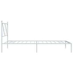 Berkfield Home Metal Bed Frame without Mattress with Headboard White 100x190cm - Size: 100x190 cm - thumbnail 5