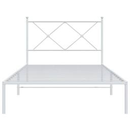 Berkfield Home Metal Bed Frame without Mattress with Headboard White 100x190cm - Size: 100x190 cm - thumbnail 4
