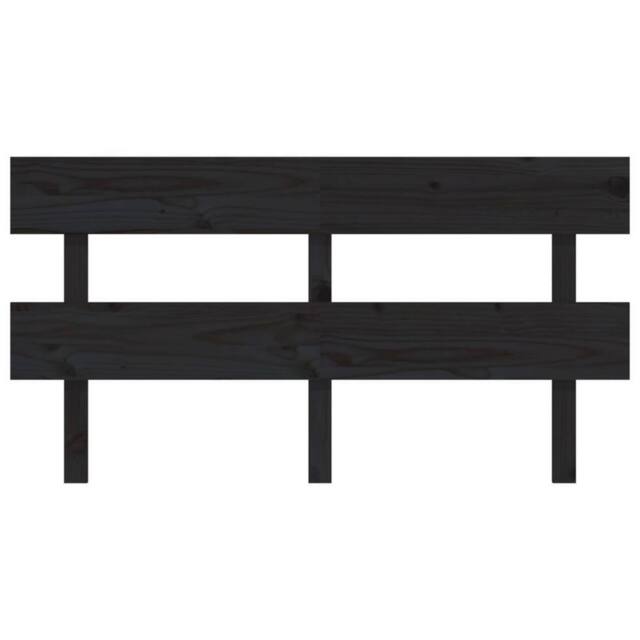 Berkfield Home Beautiful Bed Headboard Black 164x3x81 cm Solid Wood Pine - Size: 164 x 3 x 81 cm - image 1