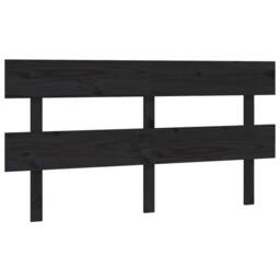 Berkfield Home Beautiful Bed Headboard Black 164x3x81 cm Solid Wood Pine - Size: 164 x 3 x 81 cm - thumbnail 3