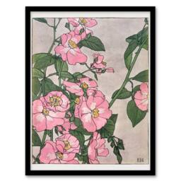 Artery8 Hannah Borger Overbeck Framed Wall Art Print Prairie Rose Flowers in Pink - Size: A4 - thumbnail 1
