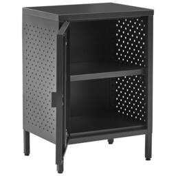Wyld and Coco Powder-Coated Black Steel Office Cabinet with 2 Shelves - thumbnail 4