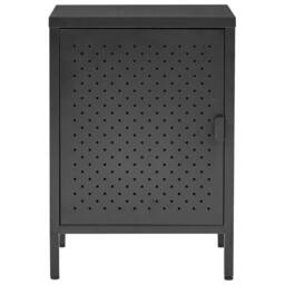 Wyld and Coco Powder-Coated Black Steel Office Cabinet with 2 Shelves - thumbnail 5