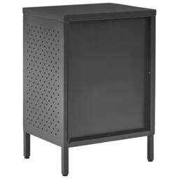 Wyld and Coco Powder-Coated Black Steel Office Cabinet with 2 Shelves - thumbnail 6