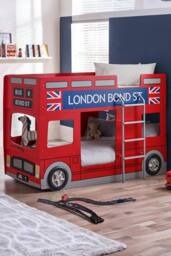 Julian Bowen London Bus Single Red Bunk Bed - thumbnail 1