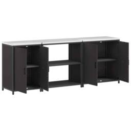 Berkfield Home with Shelf Other with Storage with Door 3 pcs Black Cold-rolled steel - thumbnail 8